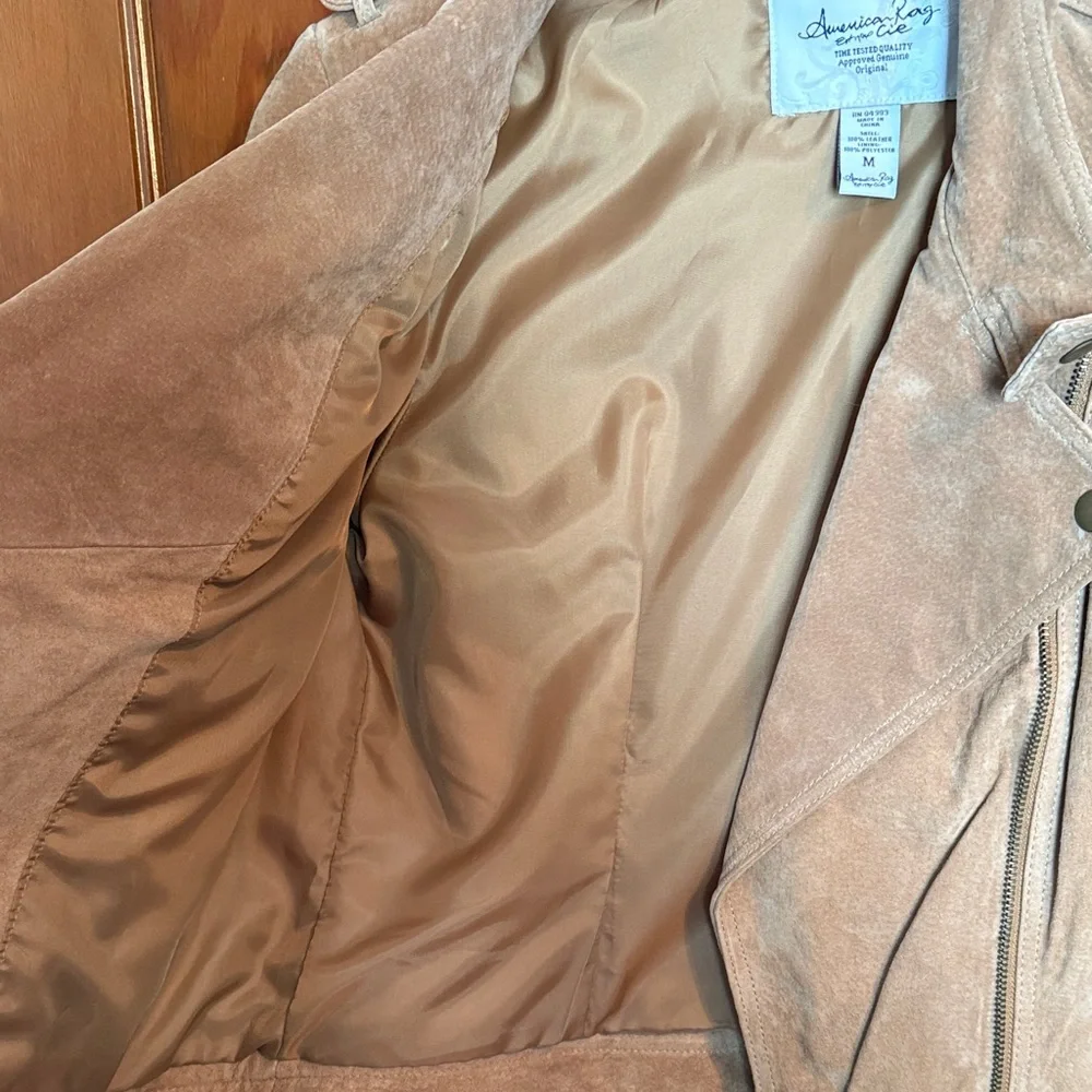 American Rag Light Brown Suede Leather Jacket - Picture 4 of 9